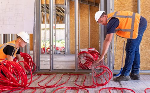 Prefab underfloor heating pilot in Lutjebroek