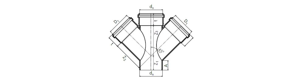 Drawing double branch 45 Comfort