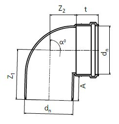 Drawing bend 90 Comfort