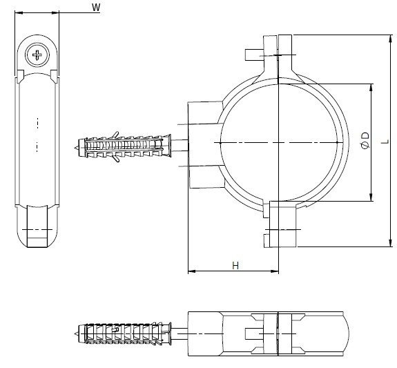 Drawing Pipe Bracket with peg