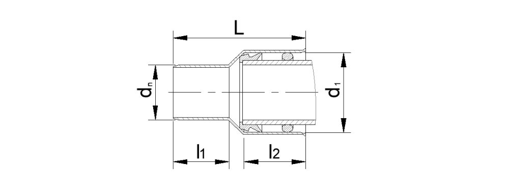 Drawing Adaptor PVC - Cast Iron 