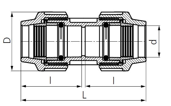Drawing PE coupling