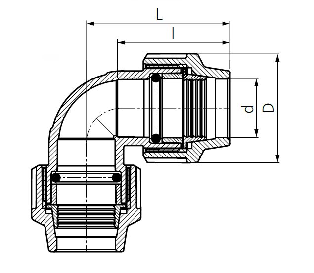 Drawing PE bend 90