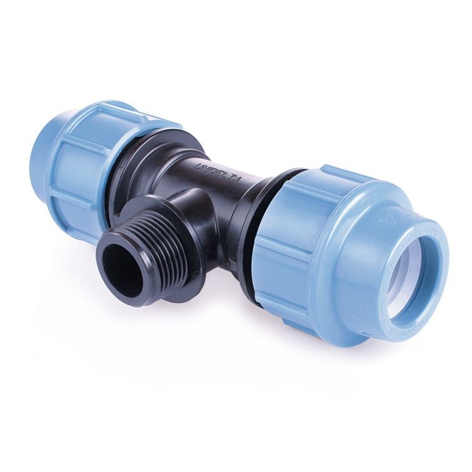 PE branch with male thread