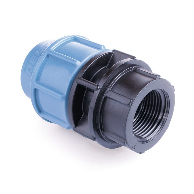PE coupling with female thread