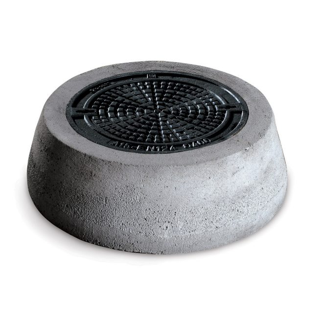 Concrete cone ring with cast-iron Cover