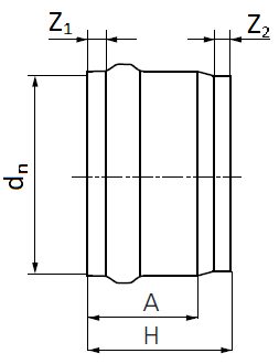 Drawing cast-in connector with stop sanded 