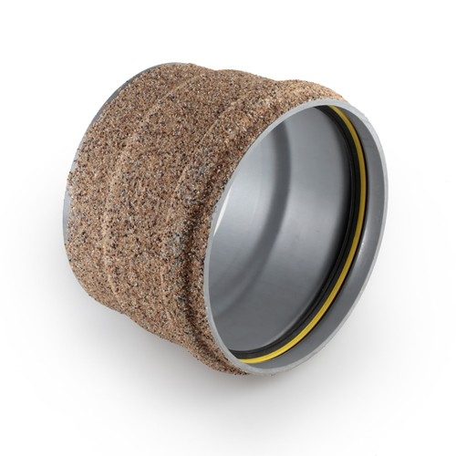 Cast-in connector with stop sanded