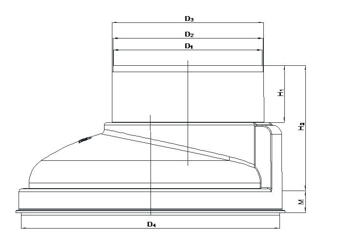 Drawing Cone 1000/630 with telescope and step