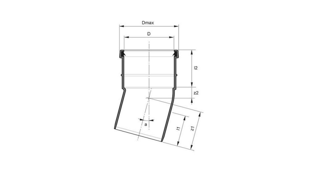 Measurement drawing bend 15gr 1 socket