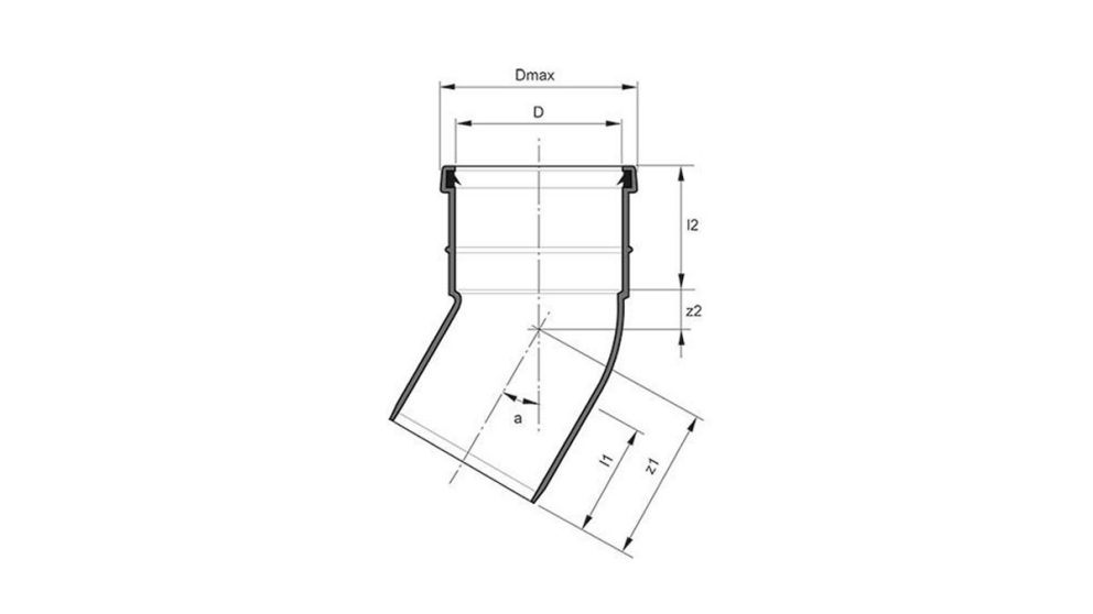 Measurement drawing bend 30gr 1 socket