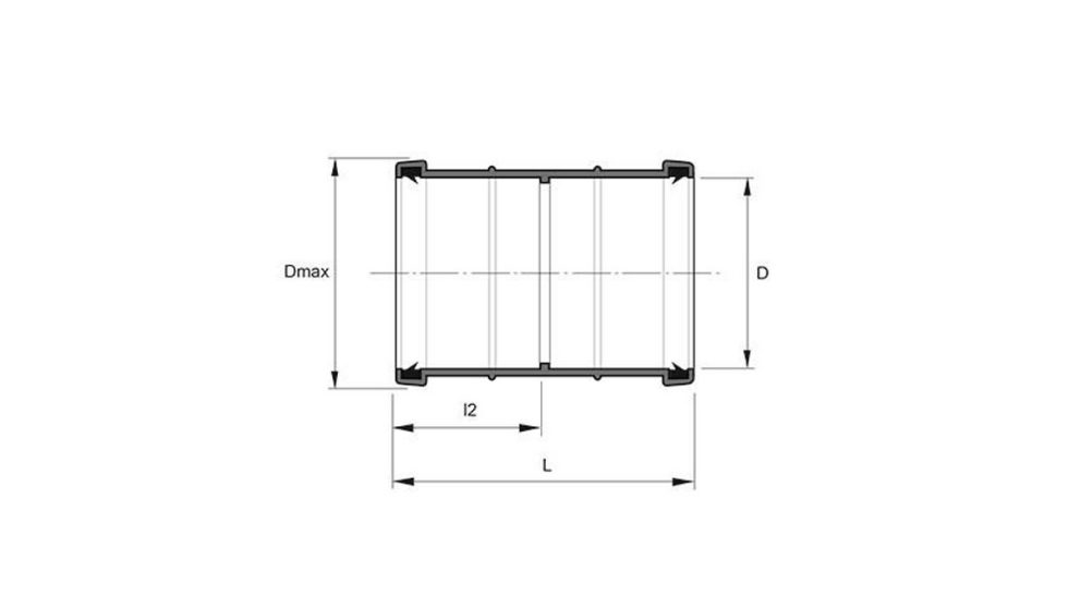 Measurement drawing Double socket