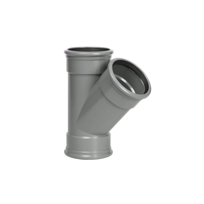 PVC 45° Double socket branch FF