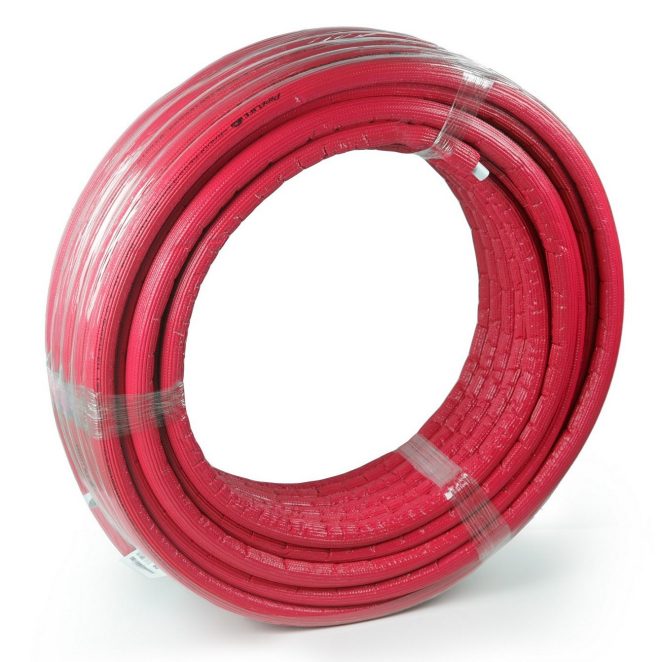 PEX H&C pipe Radopress red insulation