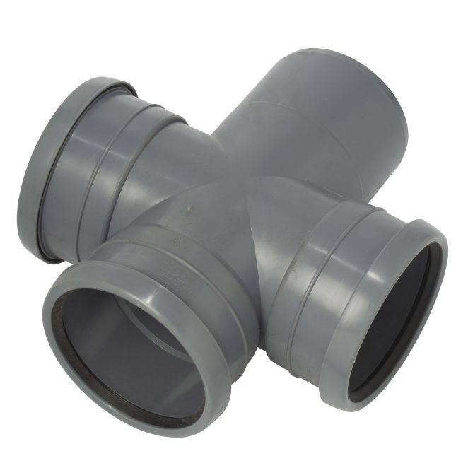 PP Soil double branch 110-110mm 90deg grey Nordic