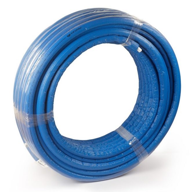 PEX H&C pipe Radopress blue insulation